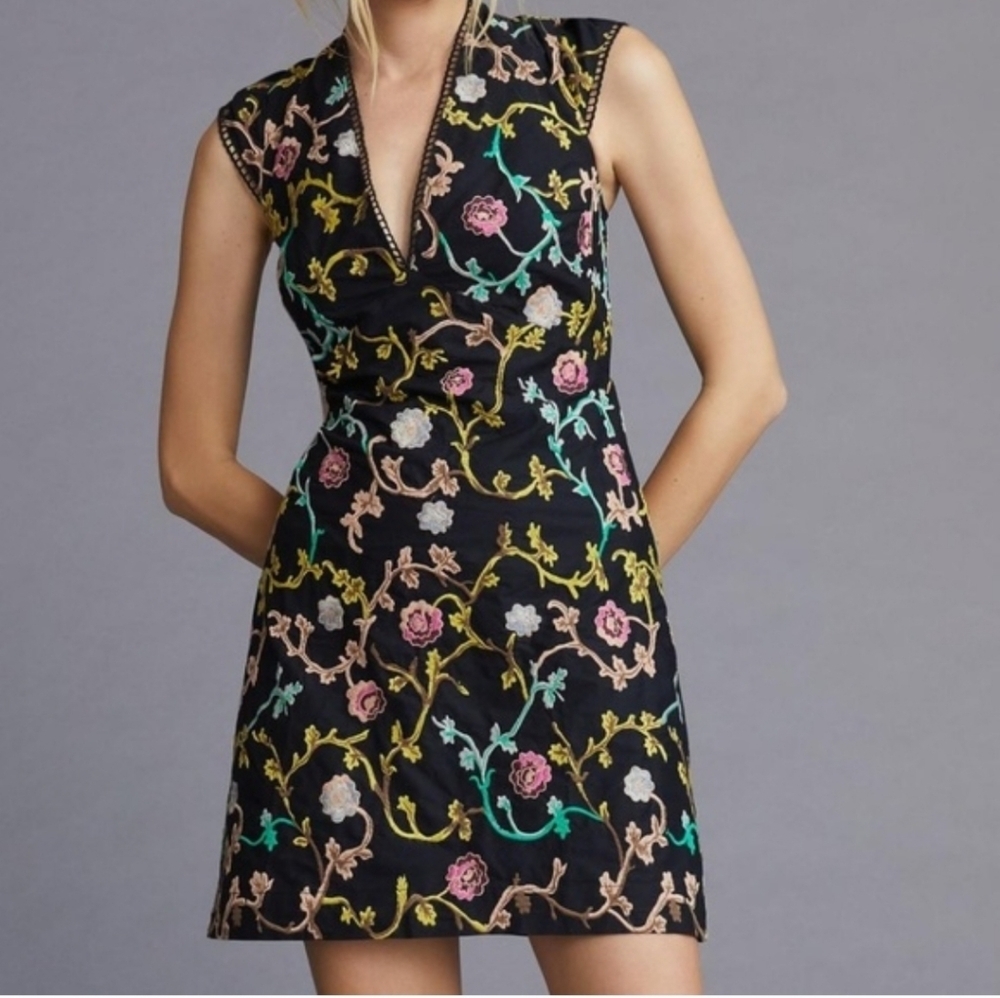 Anthropologie NWTs Embroidered Mini Dress